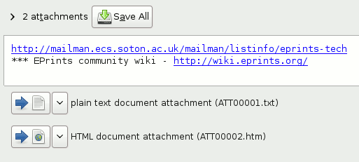 Evolution's handling of attachments
