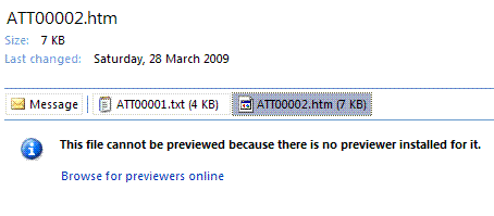 Outlook with no HTM file viewer