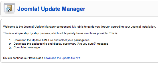 Update Manager first screen Update Manager first screen
